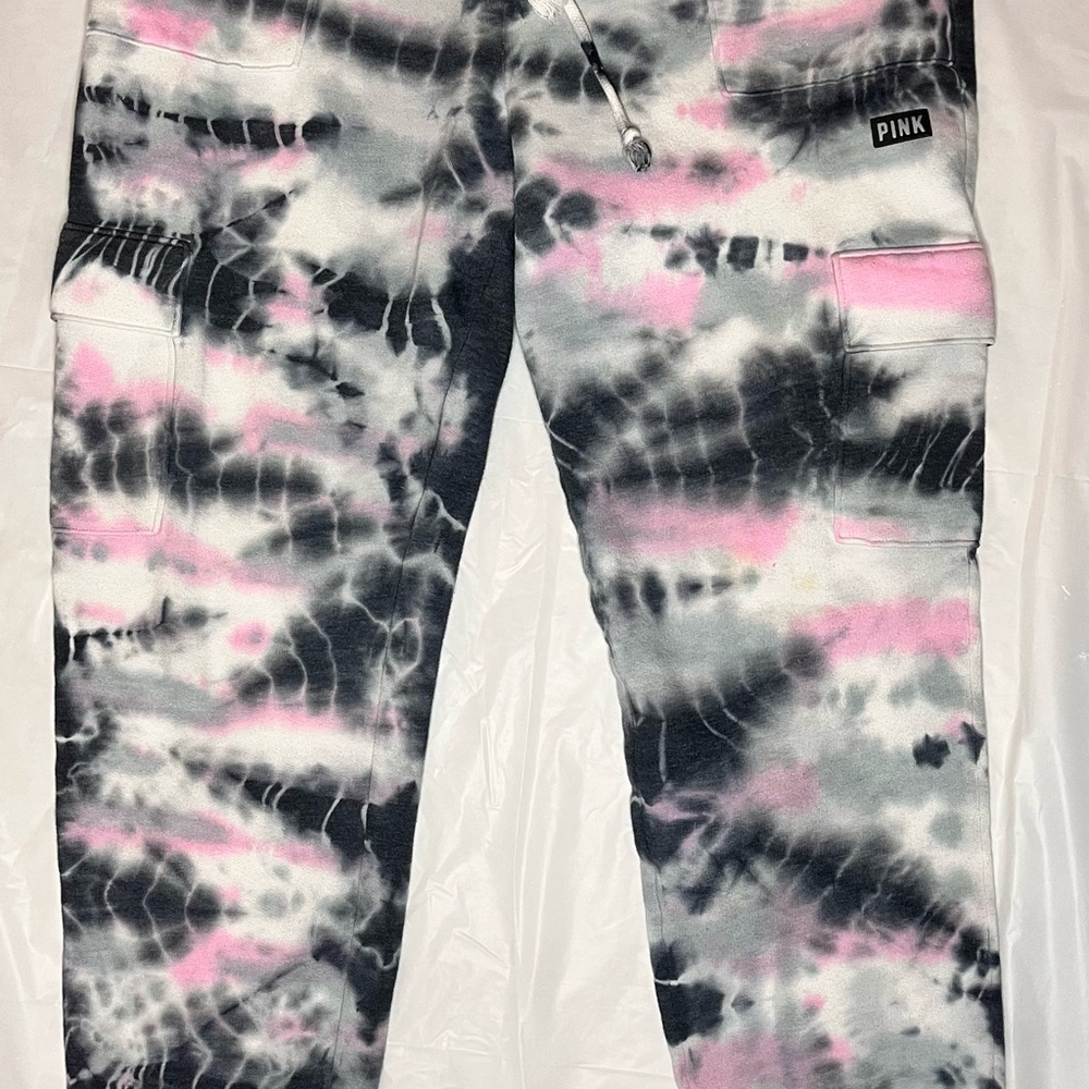 PINK Victoria's Secret Kids Tie-Dye Joggers - Pink and Black